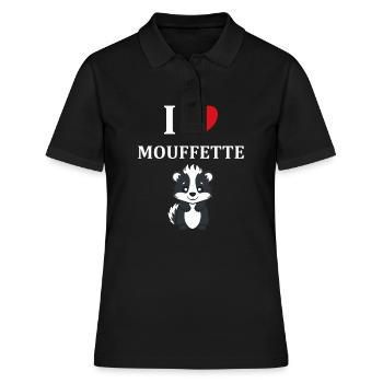 Humour Mouffette - Polo Femme - noir - Devant - Ailine (174cm)