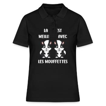 Humour Mouffette - Polo Femme - noir - Devant - Ailine (174cm)