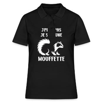 Humour Mouffette - Polo Femme - noir - Devant - Ailine (174cm)