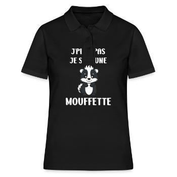 Humour Mouffette - Polo Femme - noir - Devant - Ailine (174cm)