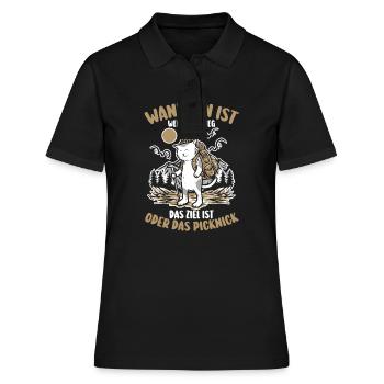 Wanderer Katze Bergwandern Bergklettern Wandern - Frauen Polo Shirt - Schwarz - Vorne - Ailine (174cm)