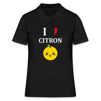 Humour petit citron - Polo Femme - noir - Devant - Ailine (174cm)