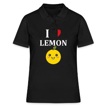Humour petit citron - Polo Femme - noir - Devant - Ailine (174cm)