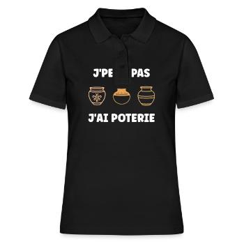Humour pots de Poterie - Polo Femme - noir - Devant - Ailine (174cm)