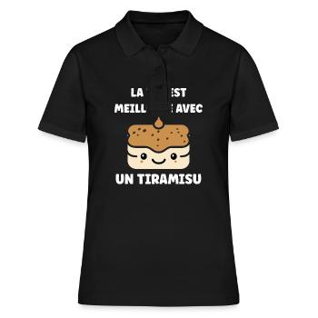 Humour tiramisu - Polo Femme - noir - Devant - Ailine (174cm)