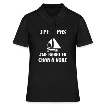 Humour Char à voile - Polo Femme - noir - Devant - Ailine (174cm)