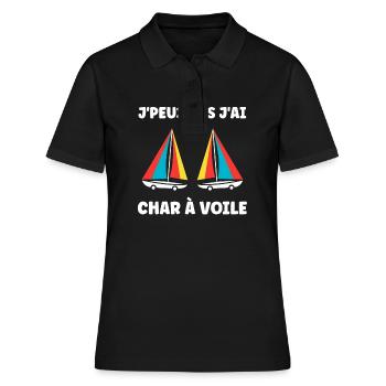 Humour Char à voile - Polo Femme - noir - Devant - Ailine (174cm)