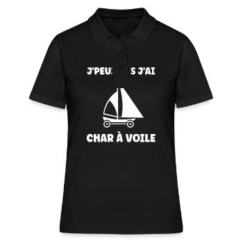 Humour Char à voile - Polo Femme - noir - Devant - Ailine (174cm)