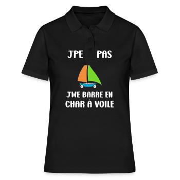 Humour Char à voile - Polo Femme - noir - Devant - Ailine (174cm)