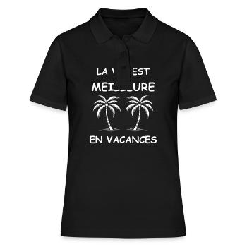 Je suis en vacances - Polo Femme - noir - Devant - Ailine (174cm)