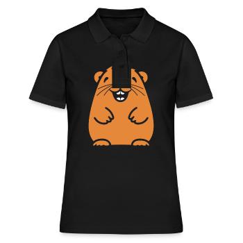 Capybara - Frauen Polo Shirt - Schwarz - Vorne - Ailine (174cm)