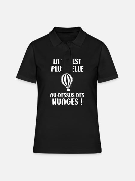 Humour Montgolfière - Polo Femme - noir
