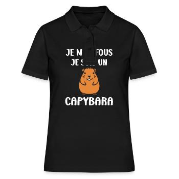 Humour Capybara - Polo Femme - noir - Devant - Ailine (174cm)