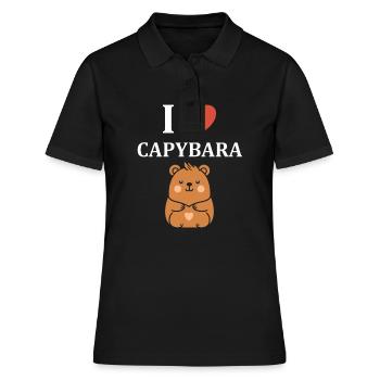 Humour Capybara - Polo Femme - noir - Devant - Ailine (174cm)