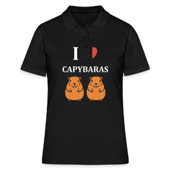 Humour Capybara - Polo Femme - noir - Devant - Ailine (174cm)