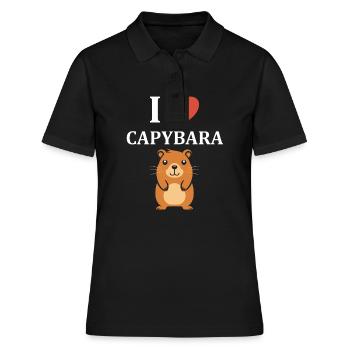 Humour Capybara - Polo Femme - noir - Devant - Ailine (174cm)