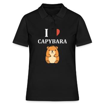 Humour Capybara - Polo Femme - noir - Devant - Ailine (174cm)