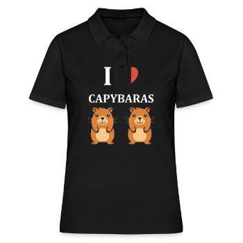Humour Capybara - Polo Femme - noir - Devant - Ailine (174cm)