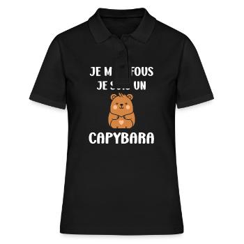 Humour Capybara - Polo Femme - noir - Devant - Ailine (174cm)