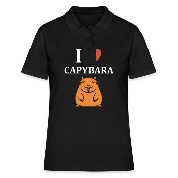 Humour Capybara - Polo Femme - noir - Devant - Ailine (174cm)