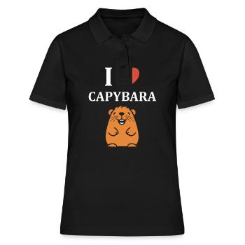 Humour Capybara - Polo Femme - noir - Devant - Ailine (174cm)