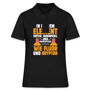 Chemiker Wissenschaft Physik Chemie - Frauen Polo Shirt - Schwarz - Vorne - Ailine (174cm)