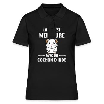 Humour cochon d'ine - Polo Femme - noir - Devant - Ailine (174cm)