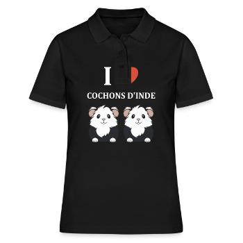 Humour cochon d'ine - Polo Femme - noir - Devant - Ailine (174cm)