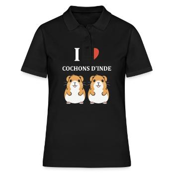 Humour cochon d'ine - Polo Femme - noir - Devant - Ailine (174cm)