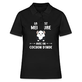 Humour cochon d'ine - Polo Femme - noir - Devant - Ailine (174cm)