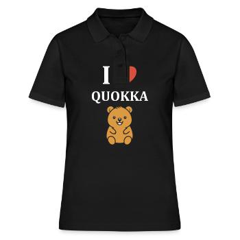 Petit animal mignon Quokka - Polo Femme - noir - Devant - Ailine (174cm)