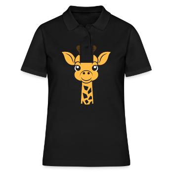 Kopf der Giraffe - Frauen Polo Shirt - Schwarz - Vorne - Ailine (174cm)