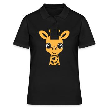 Kopf der Giraffe - Frauen Polo Shirt - Schwarz - Vorne - Ailine (174cm)