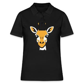 Kopf der Giraffe - Frauen Polo Shirt - Schwarz - Vorne - Ailine (174cm)