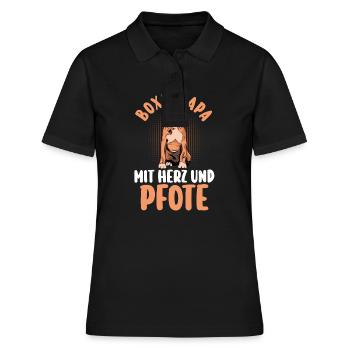 Chien Chien Papa Boxeur Allemand Papa Boxeur Allemand - Polo Femme - noir - Devant - Ailine (174cm)
