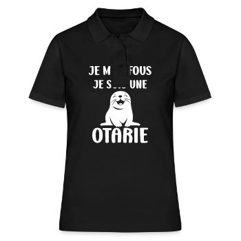 Animal mingon humour otarie - Polo Femme - noir - Devant - Ailine (174cm)