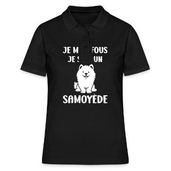 Humour Chien Samoyède - Polo Femme - noir - Devant - Ailine (174cm)