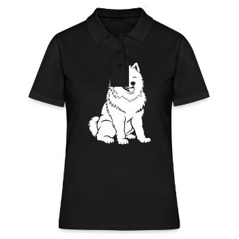 Humour Chien Samoyède - Polo Femme - noir - Devant - Ailine (174cm)
