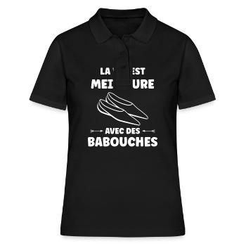 Slippers Humor - Women's Polo Shirt - black - Front - Ailine (174cm)