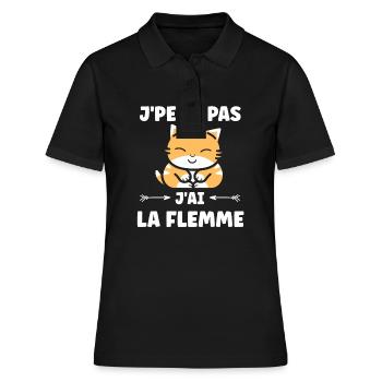 J'ai la flemme - Polo Femme - noir - Devant - Ailine (174cm)