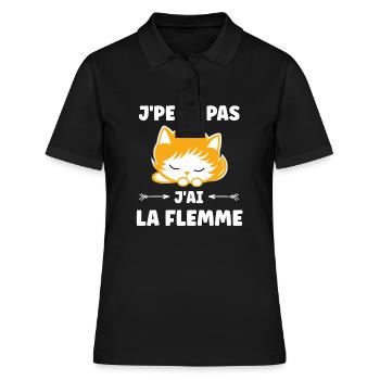 J'ai la flemme - Polo Femme - noir - Devant - Ailine (174cm)