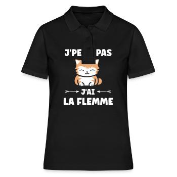 J'ai la flemme - Polo Femme - noir - Devant - Ailine (174cm)