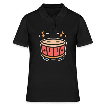 Humour tambour batucada - Polo Femme - noir - Devant - Ailine (174cm)