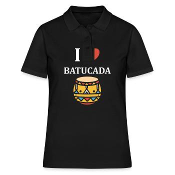 Humour tambour batucada - Polo Femme - noir - Devant - Ailine (174cm)