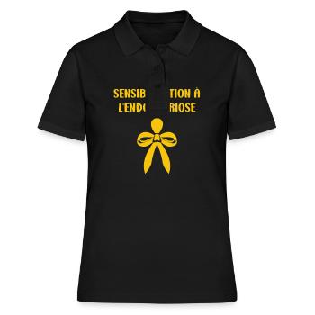 sensibilisation endométriose - Polo Femme - noir - Devant - Ailine (174cm)