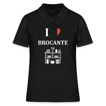 Vide grenier humour brocante - Polo Femme - noir - Devant - Ailine (174cm)