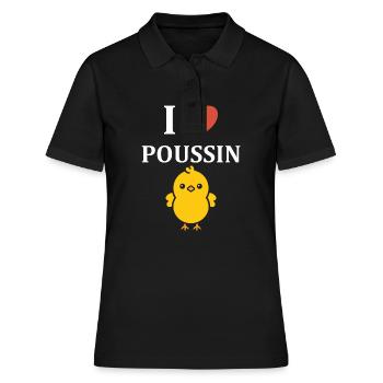 Humour bébé poussin - Polo Femme - noir - Devant - Ailine (174cm)