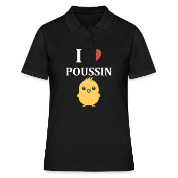 Humour bébé poussin - Polo Femme - noir - Devant - Ailine (174cm)