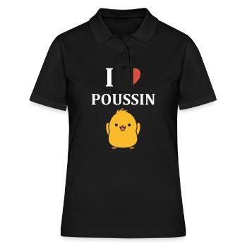 Humour bébé poussin - Polo Femme - noir - Devant - Ailine (174cm)