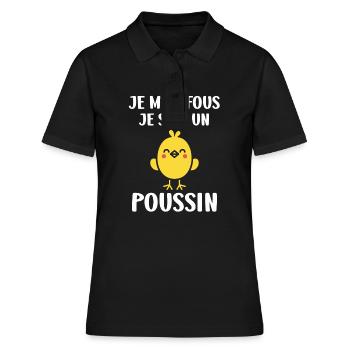 Humour petit poussin - Polo Femme - noir - Devant - Ailine (174cm)